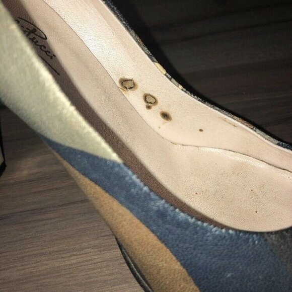 Emilio Pucci Sz 35 Signature Painted Leather Heels - Picture 10 of 12